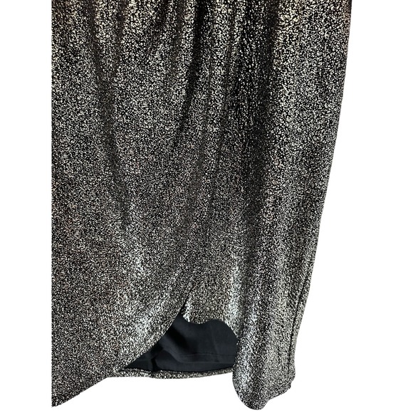 Lane Bryant Surplice Foil Ombre Faux Wrap Dress Size 18 18P Black Sparkle N - Picture 4 of 7